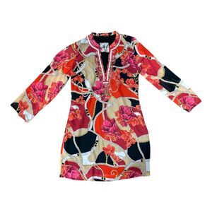 Boston Proper, Women's Mini Dress, Multicolored Multi-print, Medium, NWT